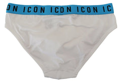 Dsquared² White Icon Logo Cotton Stretch Men Brief Underwear - IT5 | M - Briefs