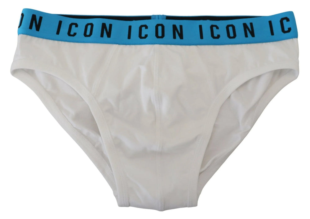 Dsquared² White Icon Logo Cotton Stretch Men Brief Underwear - IT5 | M - Briefs