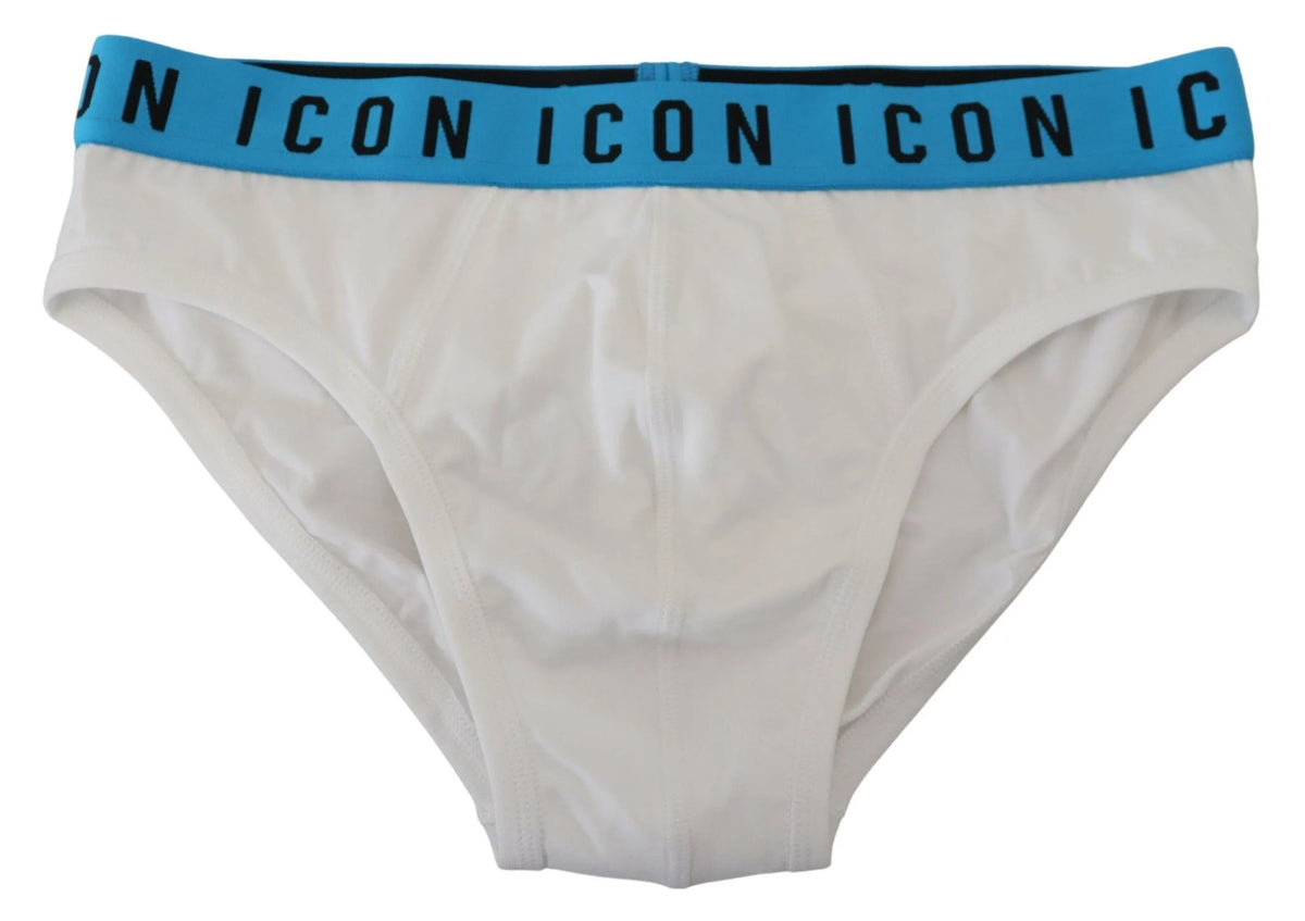 Dsquared² White Icon Logo Cotton Stretch Men Brief Underwear - IT5 | M - Briefs