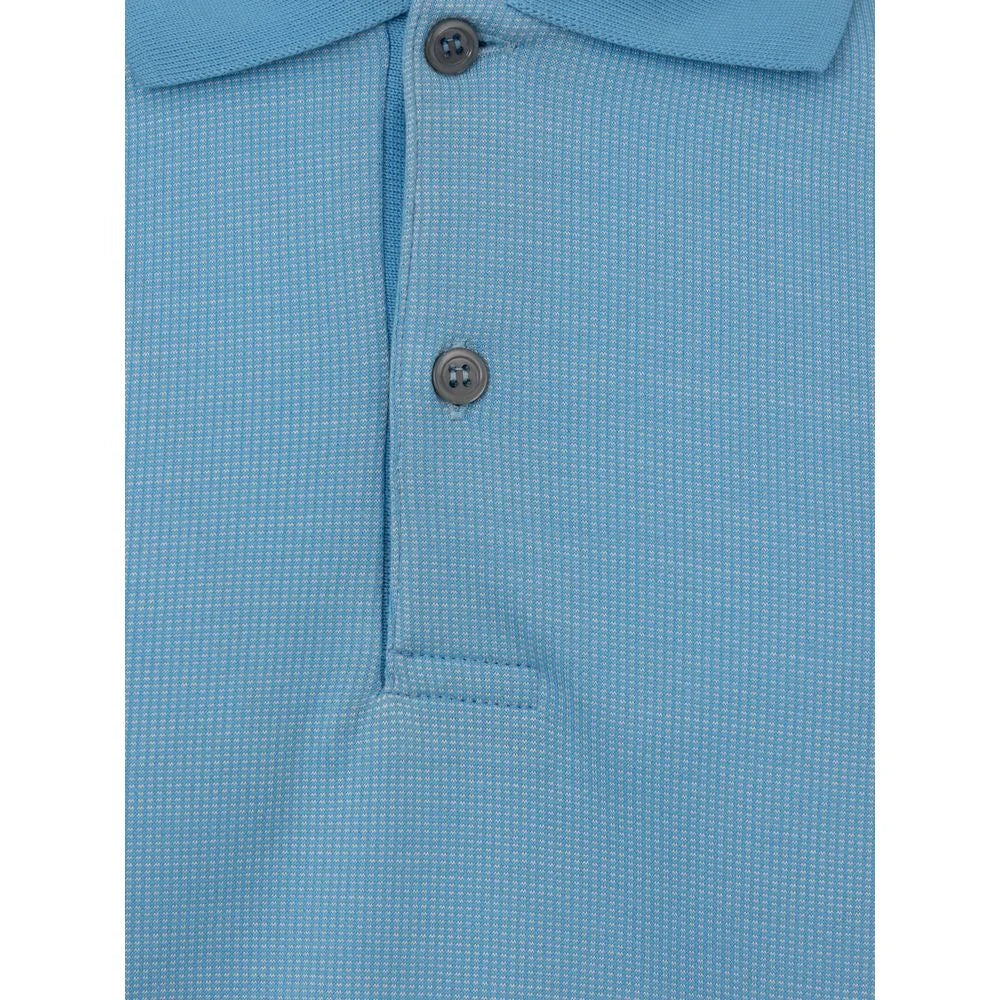 Dunhill Blue Cotton Polo Shirt - M - Polos