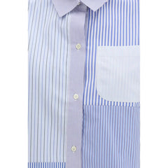 E.L.V. DENIM Blue Cotton Pattern Shirt