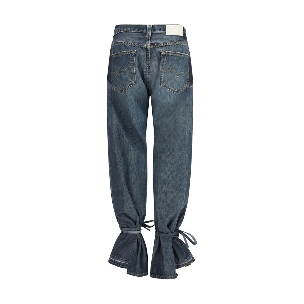 E.L.V. DENIM Gray Cotton Straight-Leg Jeans