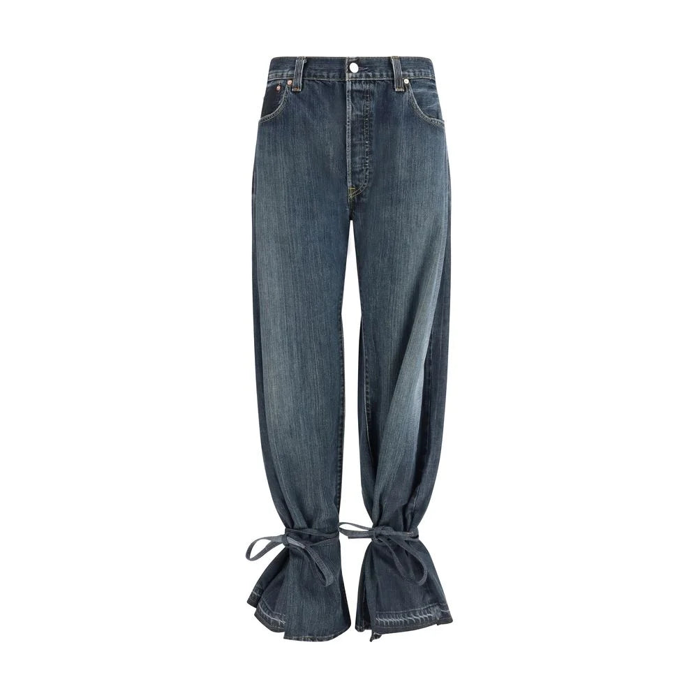 E.L.V. DENIM Gray Cotton Straight-Leg Jeans