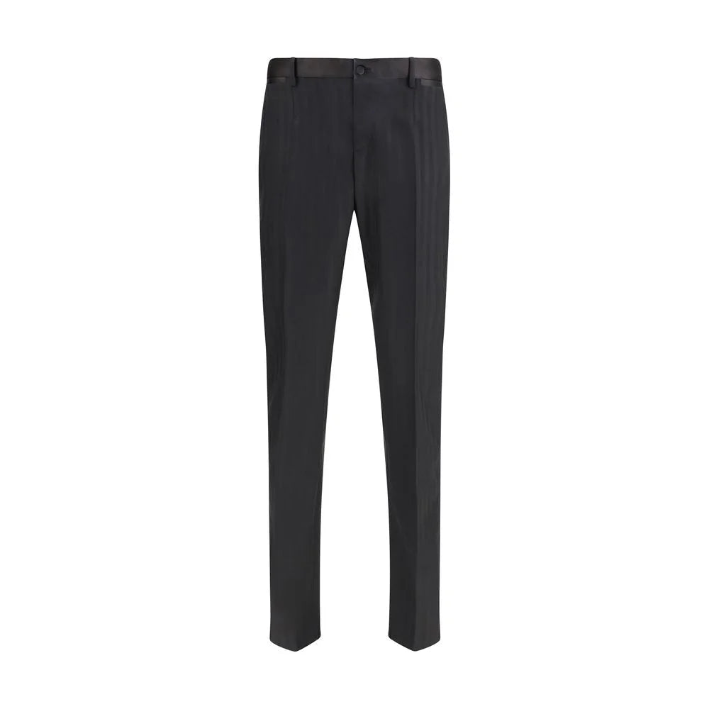 Dolce & Gabbana Black Fleece Wool Casual Pants - IT46 | S
