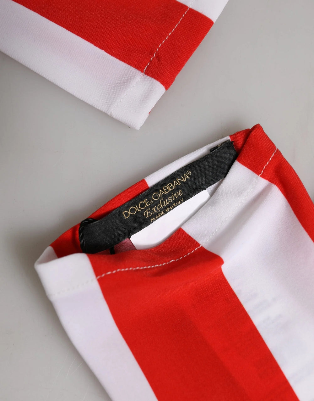 Dolce & Gabbana Red White Stripes Nylon Elbow Length Women Gloves - 7|S