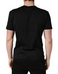 +39 MASQ Black Logo DG Print Cotton Crew Neck T-shirt - IT46 | S