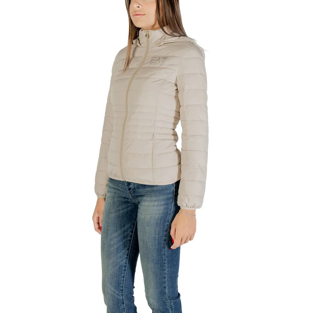 EA7 Emporio Armani Beige Polyester Coat - Puffer Jackets