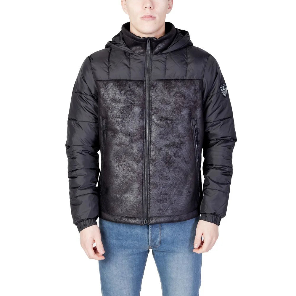 EA7 Emporio Armani Black Polyester Jackets & Coat - IT44 | S