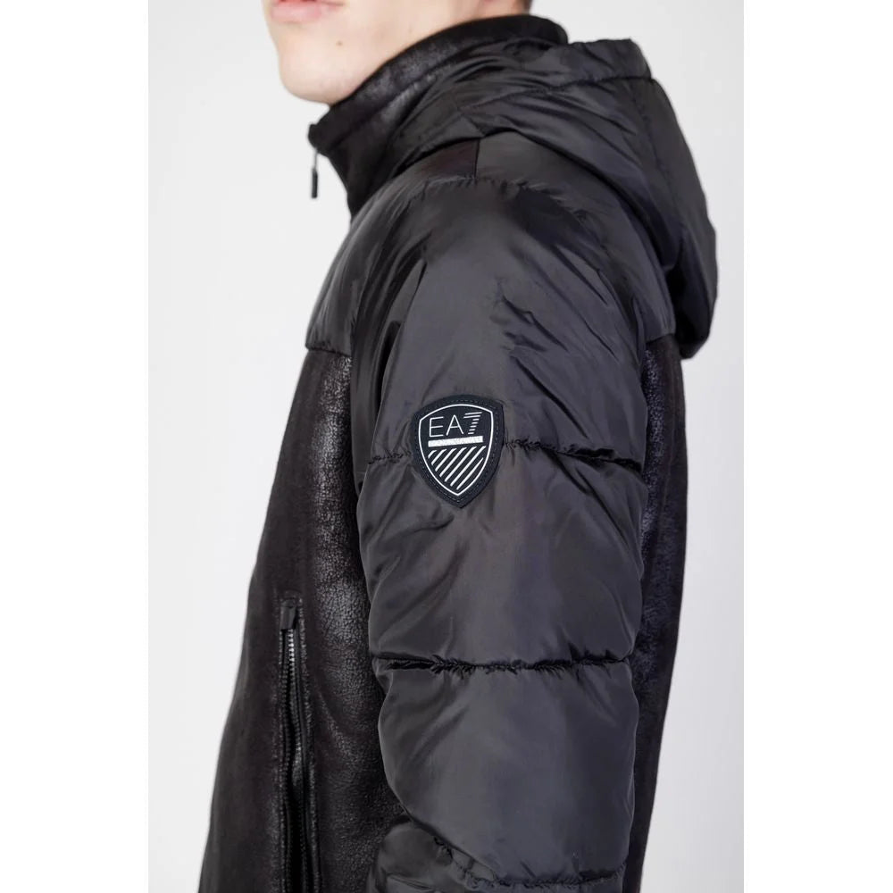 EA7 Emporio Armani Black Polyester Jackets & Coat - IT44 | S