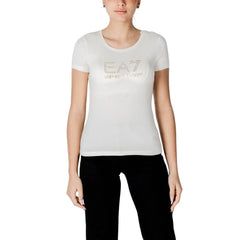 EA7 Emporio Armani Cream Modal T-Shirt - IT38|XS