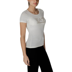 EA7 Emporio Armani Cream Modal T-Shirt - IT38|XS