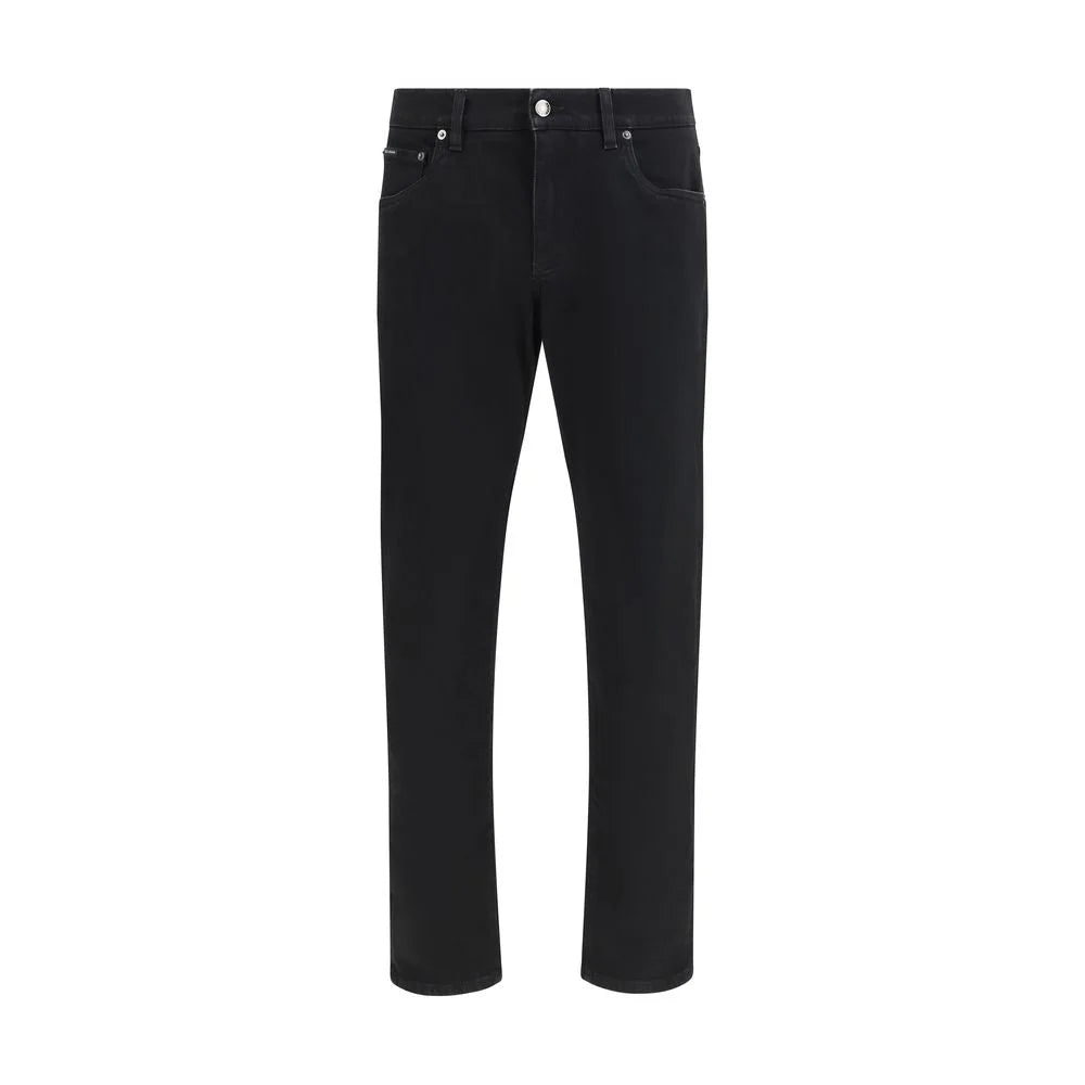 Dolce & Gabbana Black Cotton Slim Fit Jeans - IT44 | XS