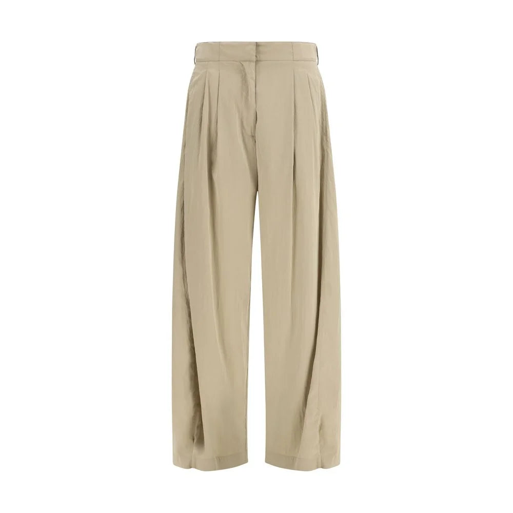The Row Beige Silk Casual Pants - 2