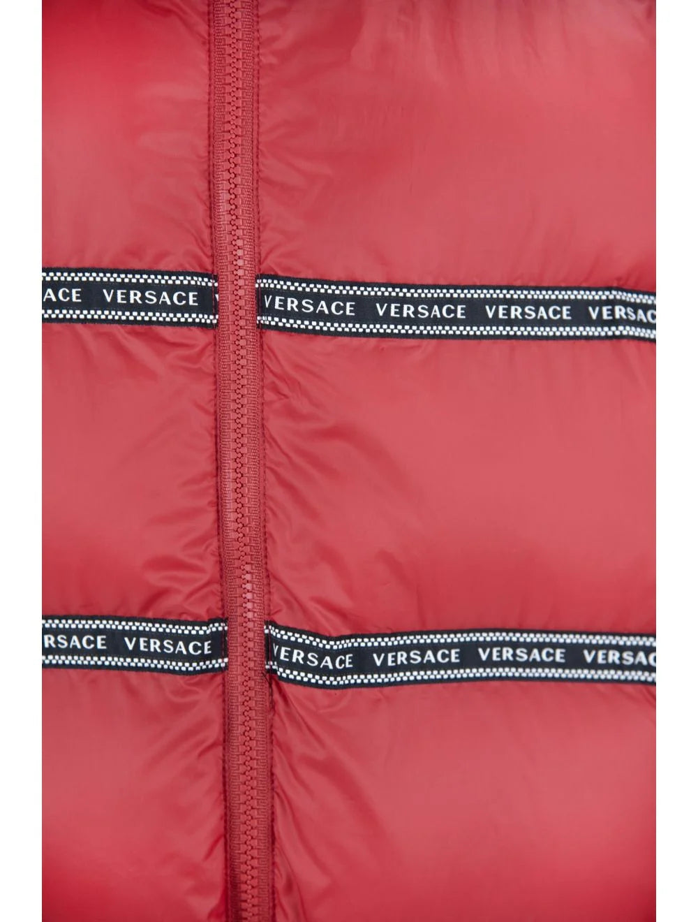 Elegant Red Versace Logo Vest with Detachable Hood - Vests