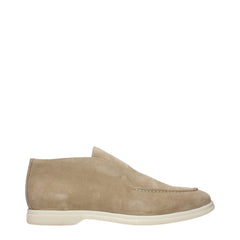 Eleventy Beige Leather Ankle Boots