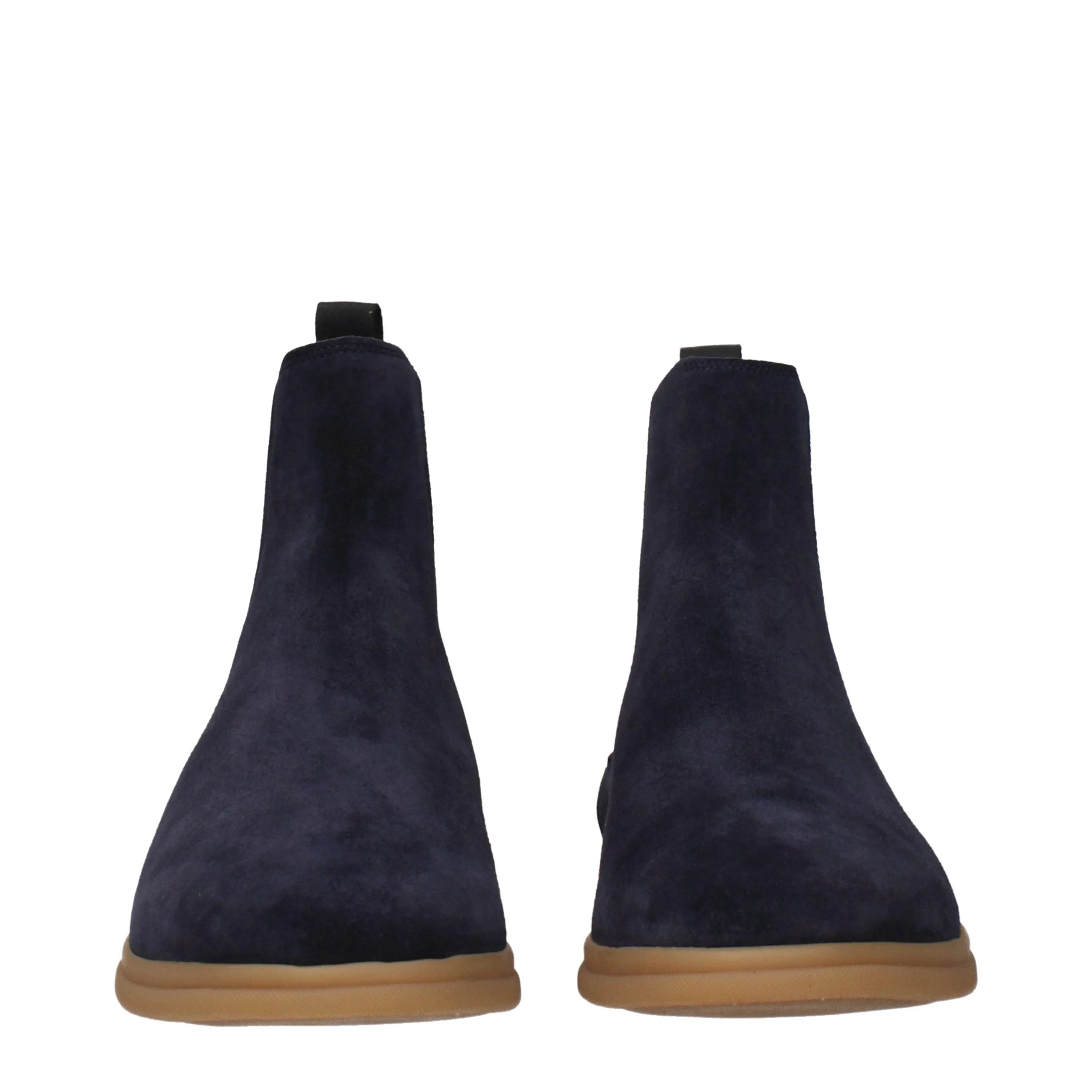 Eleventy Blue Leather Ankle Boots