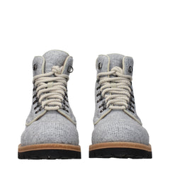 Eleventy Gray Fabric Ankle Boots