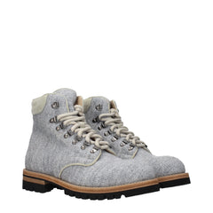 Eleventy Gray Fabric Ankle Boots