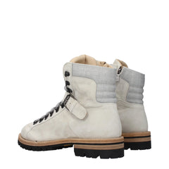 Eleventy Gray Leather Ankle Boots