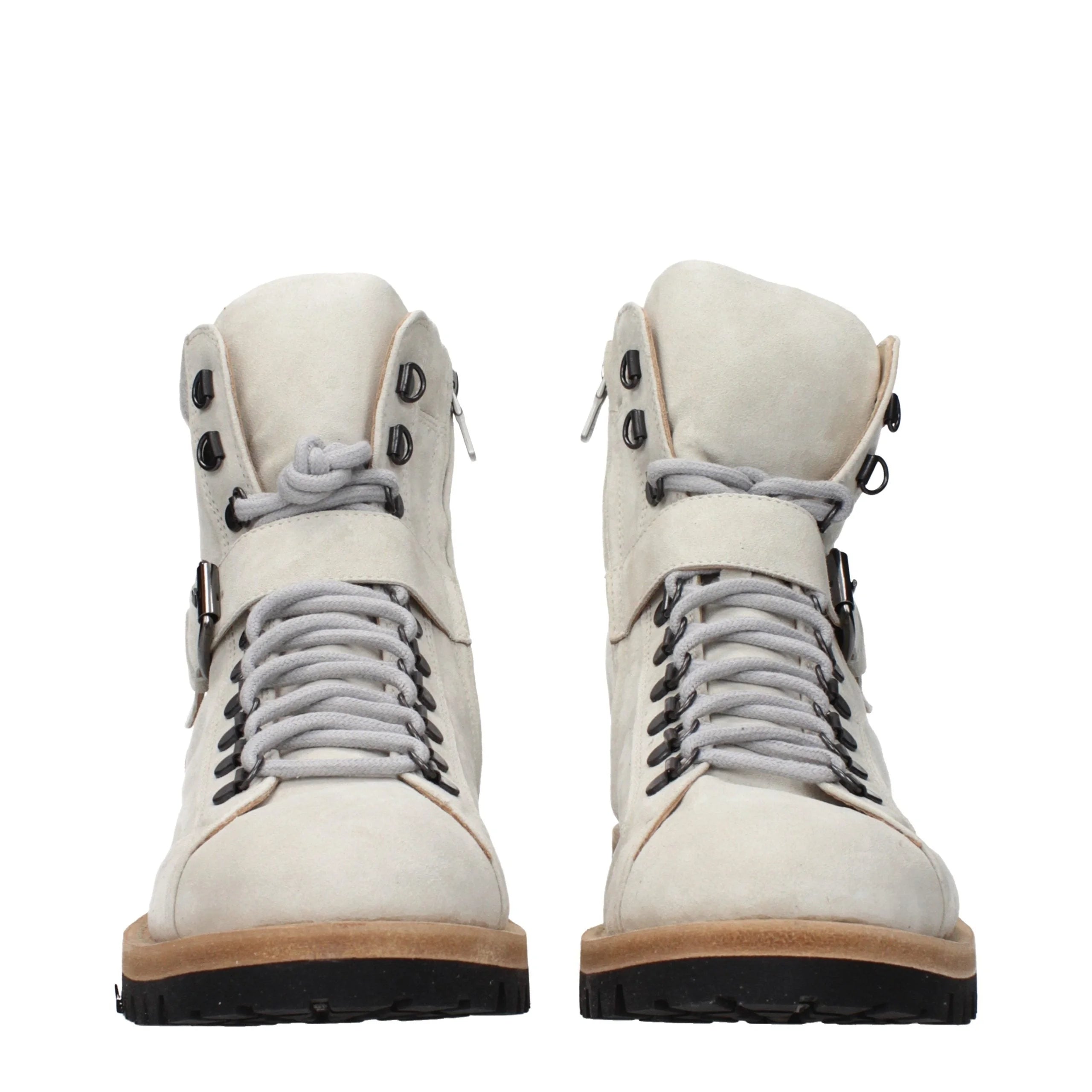 Eleventy Gray Leather Ankle Boots