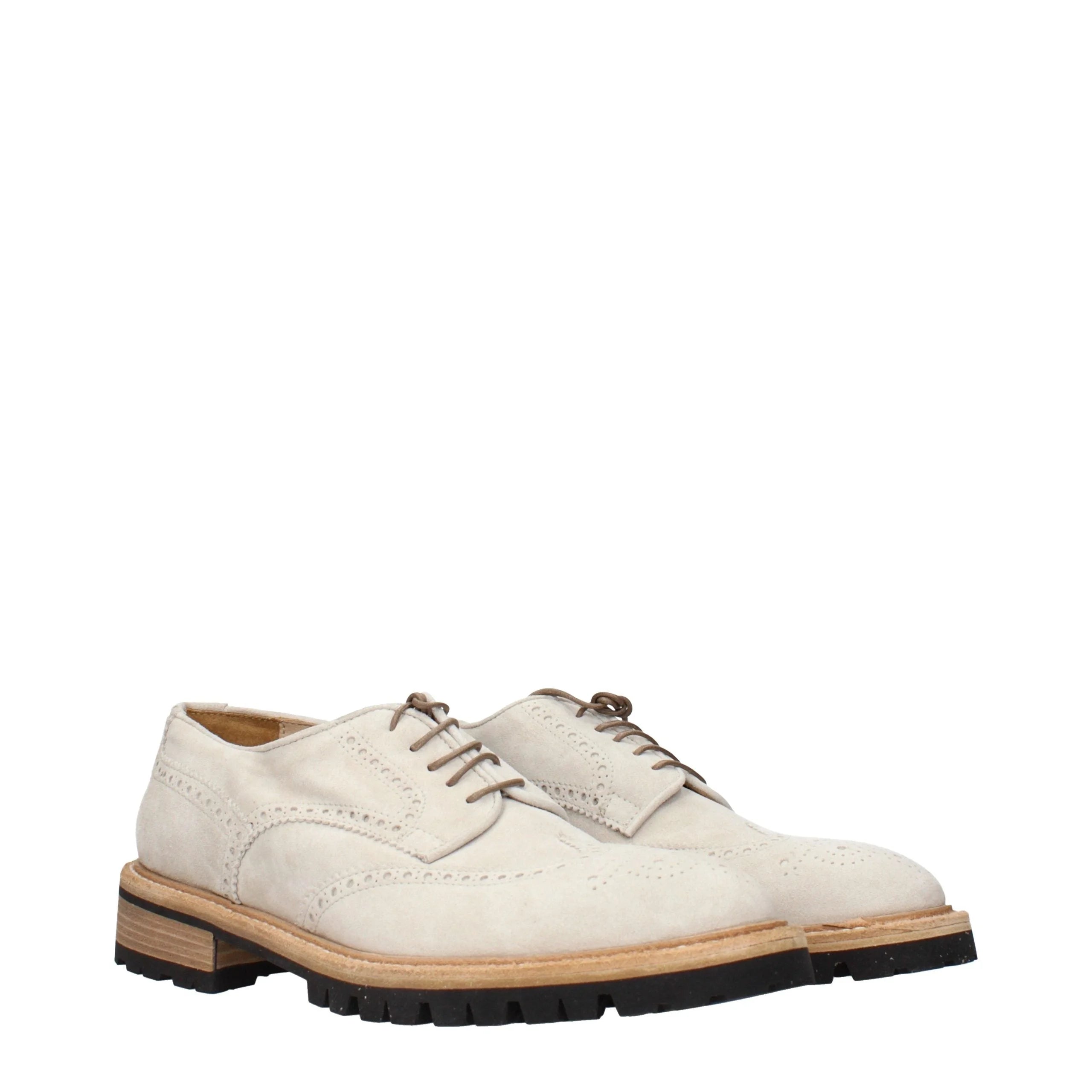 Eleventy Gray Leather Oxfords And Derbies - EU42/US9