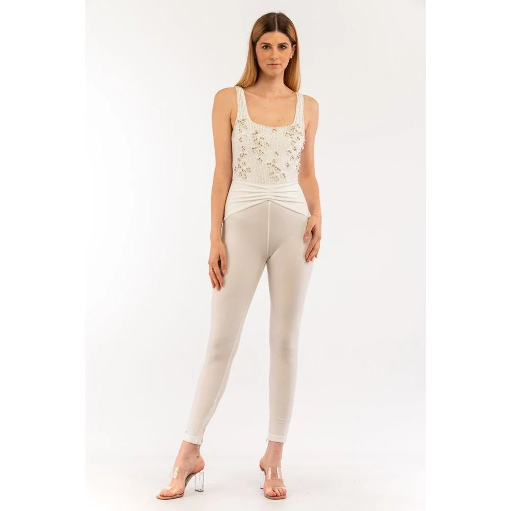 Elisabetta Franchi Beige Polyester Jumpsuit - IT40