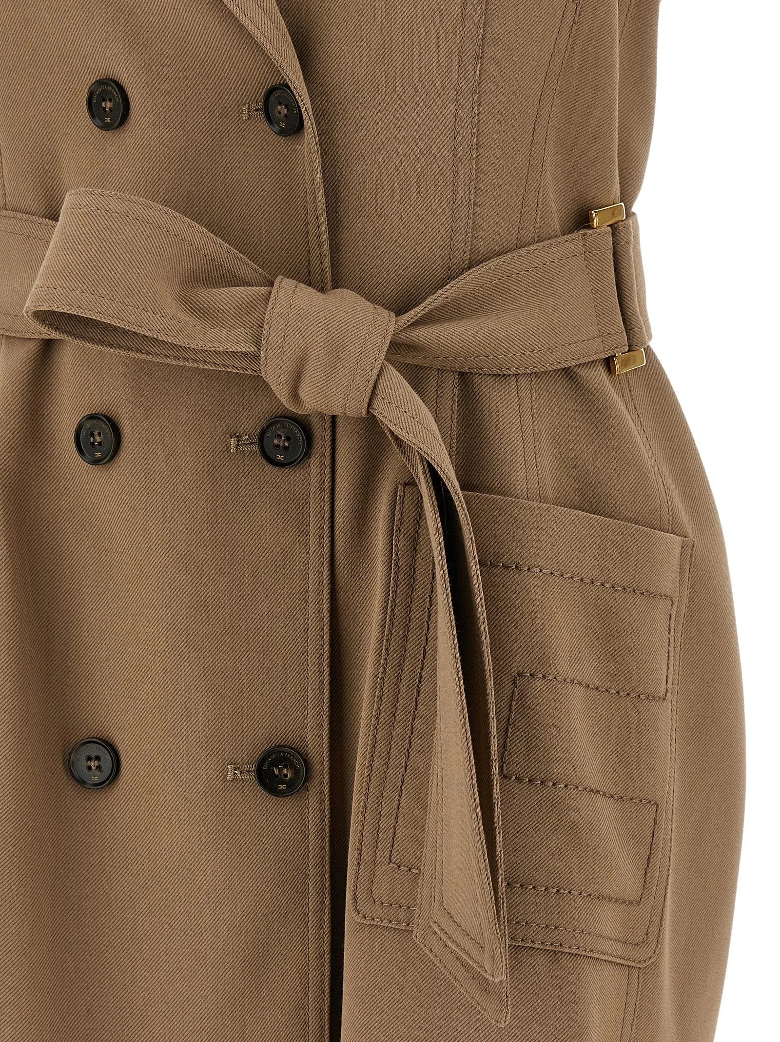 Elisabetta Franchi Beige Viscose Short Dress