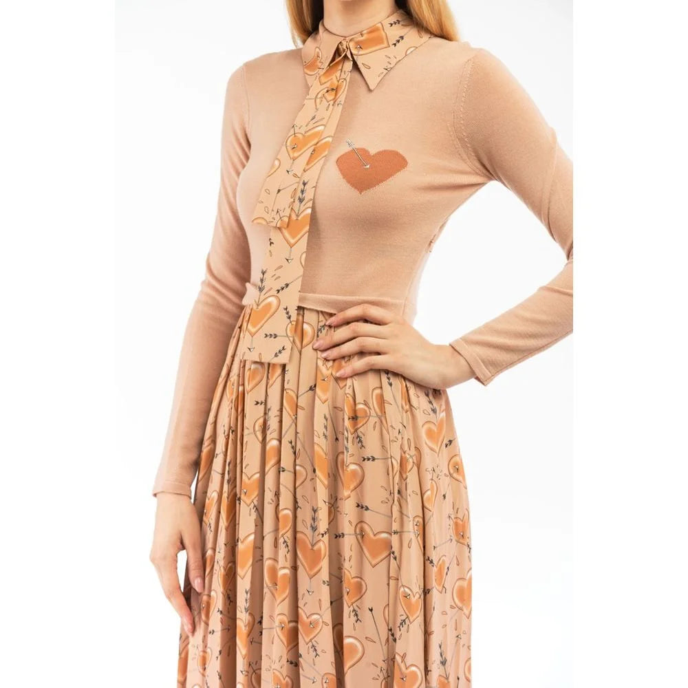 Elisabetta Franchi Beige Wool Casual Dress - IT40