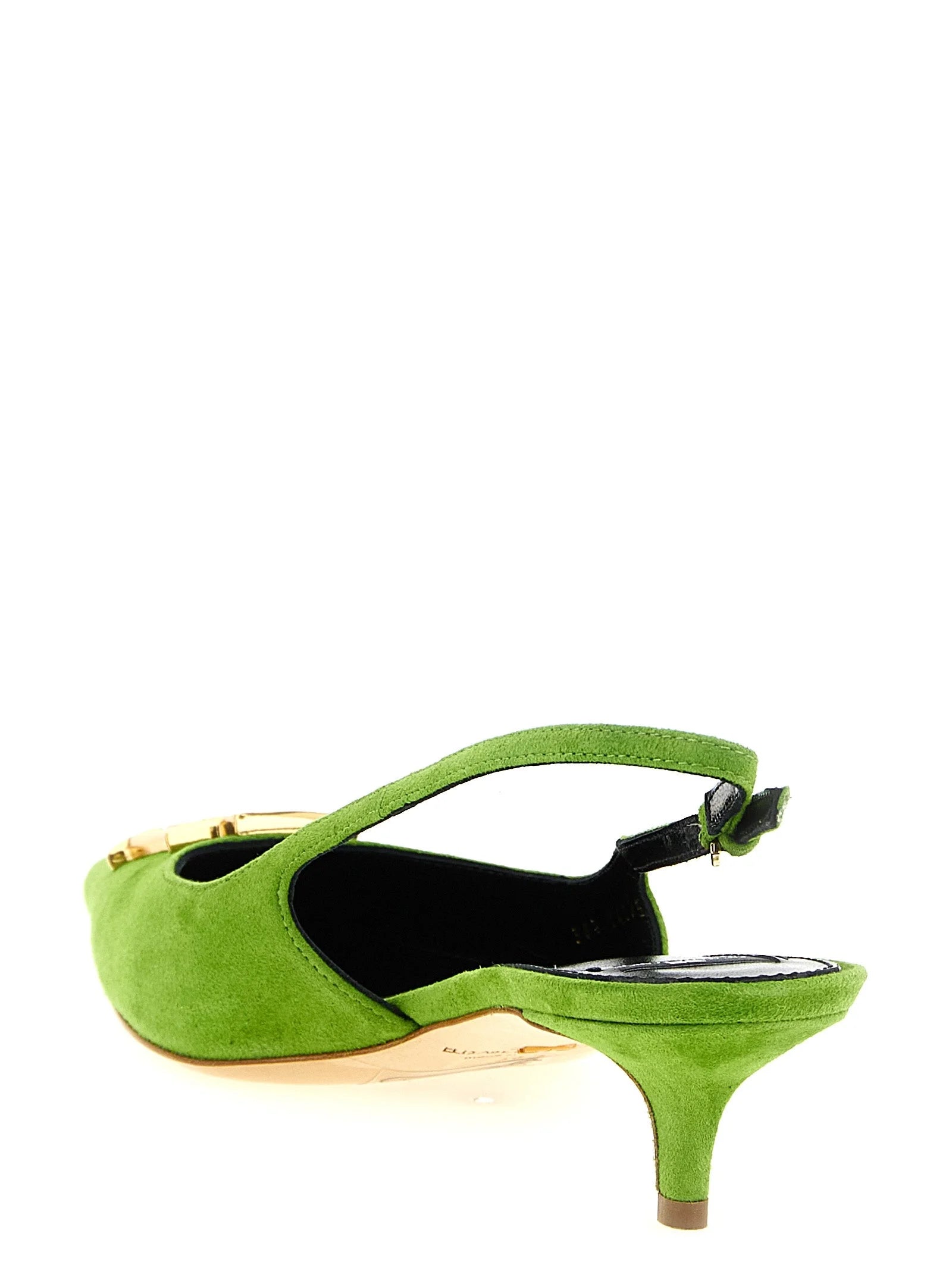 Elisabetta Franchi Bicolor Leather Mid Heel Pumps