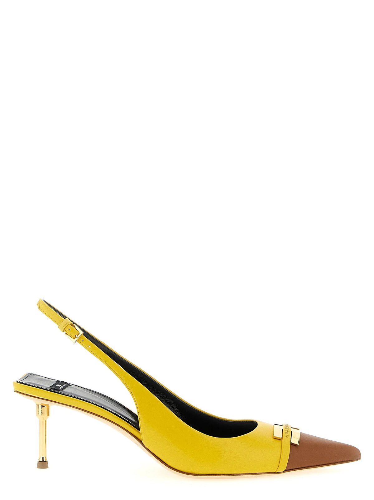 Elisabetta Franchi Bicolor Leather Mid Heel Pumps - EU36.5/US6.5