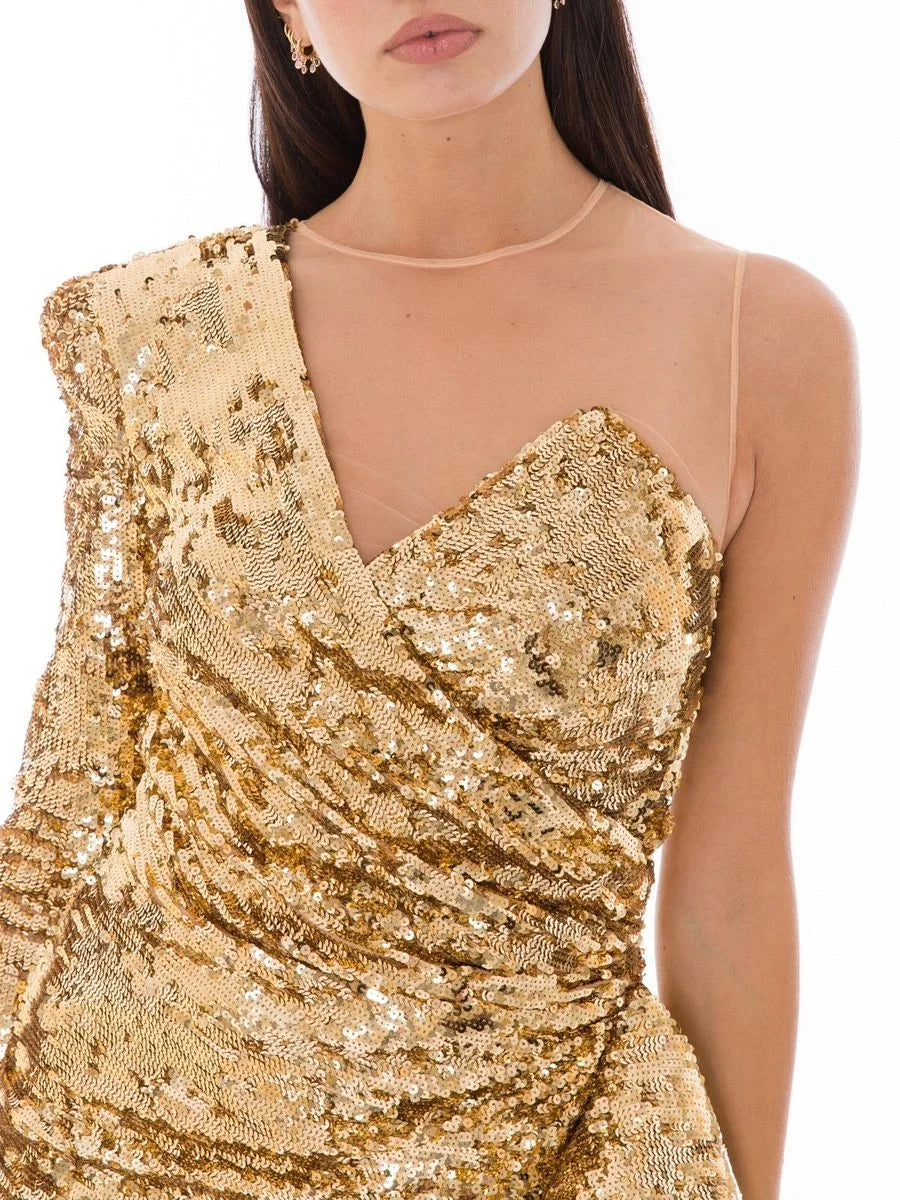 Elisabetta Franchi Bicolor Polyamide Short Dress - IT40