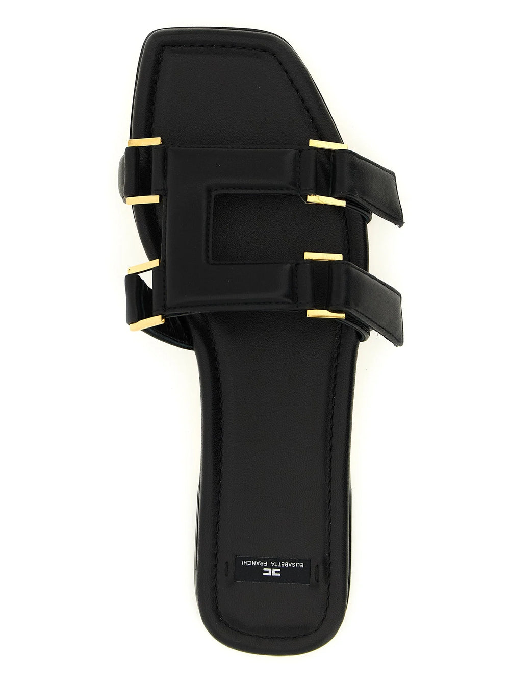Elisabetta Franchi Black Lambskin Slides