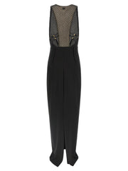 Elisabetta Franchi Black Polyester Long Dress