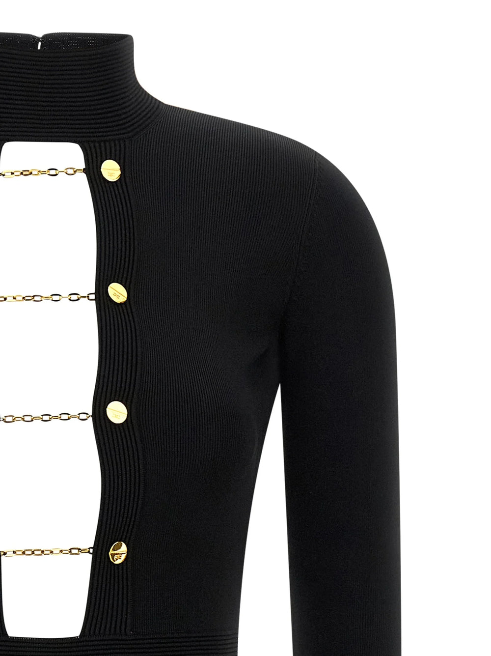 Elisabetta Franchi Black Viscose Long Dress - IT38