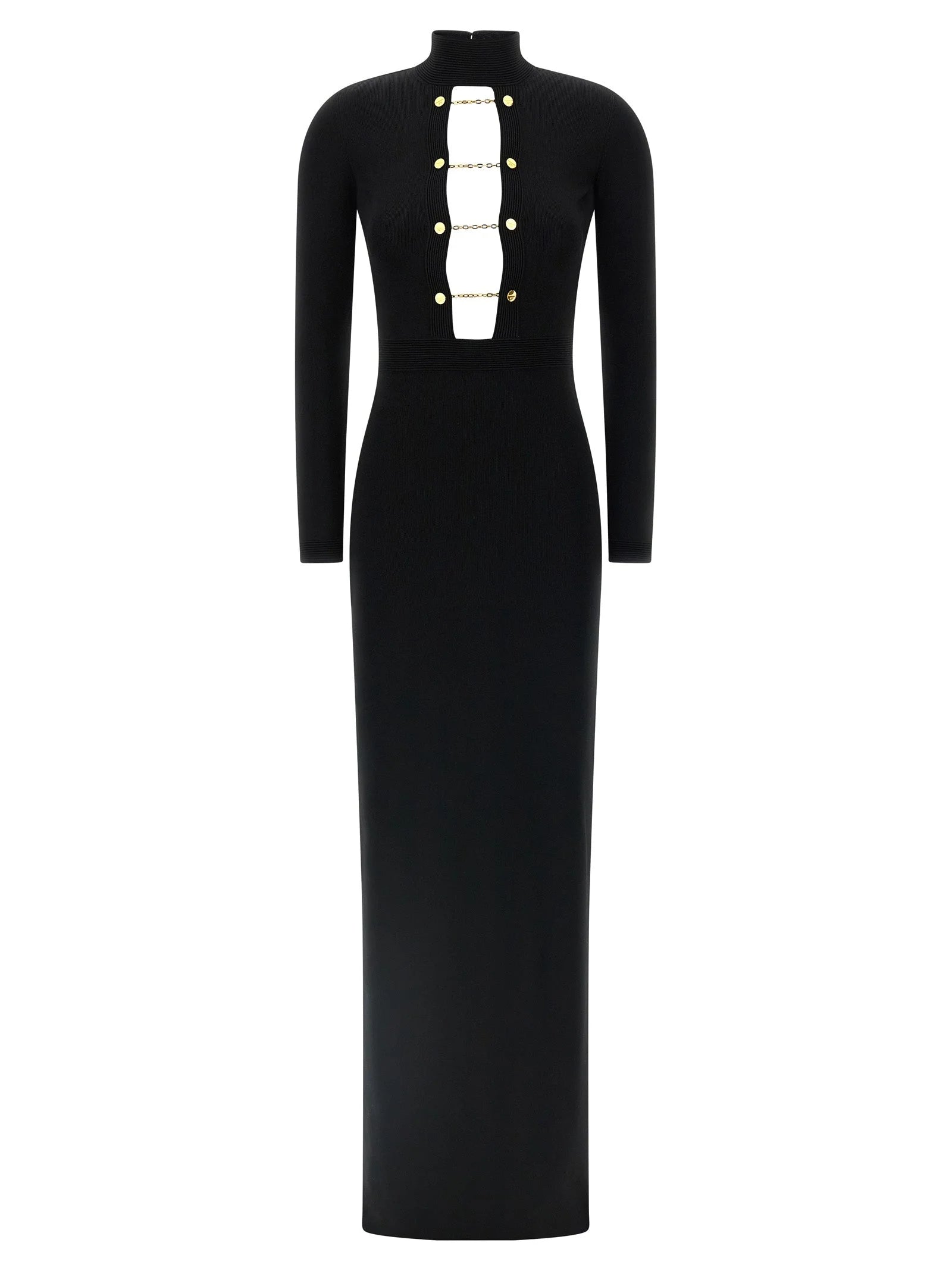 Elisabetta Franchi Black Viscose Long Dress - IT38