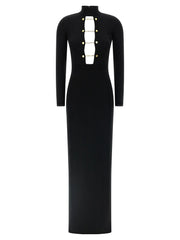 Elisabetta Franchi Black Viscose Long Dress - IT38