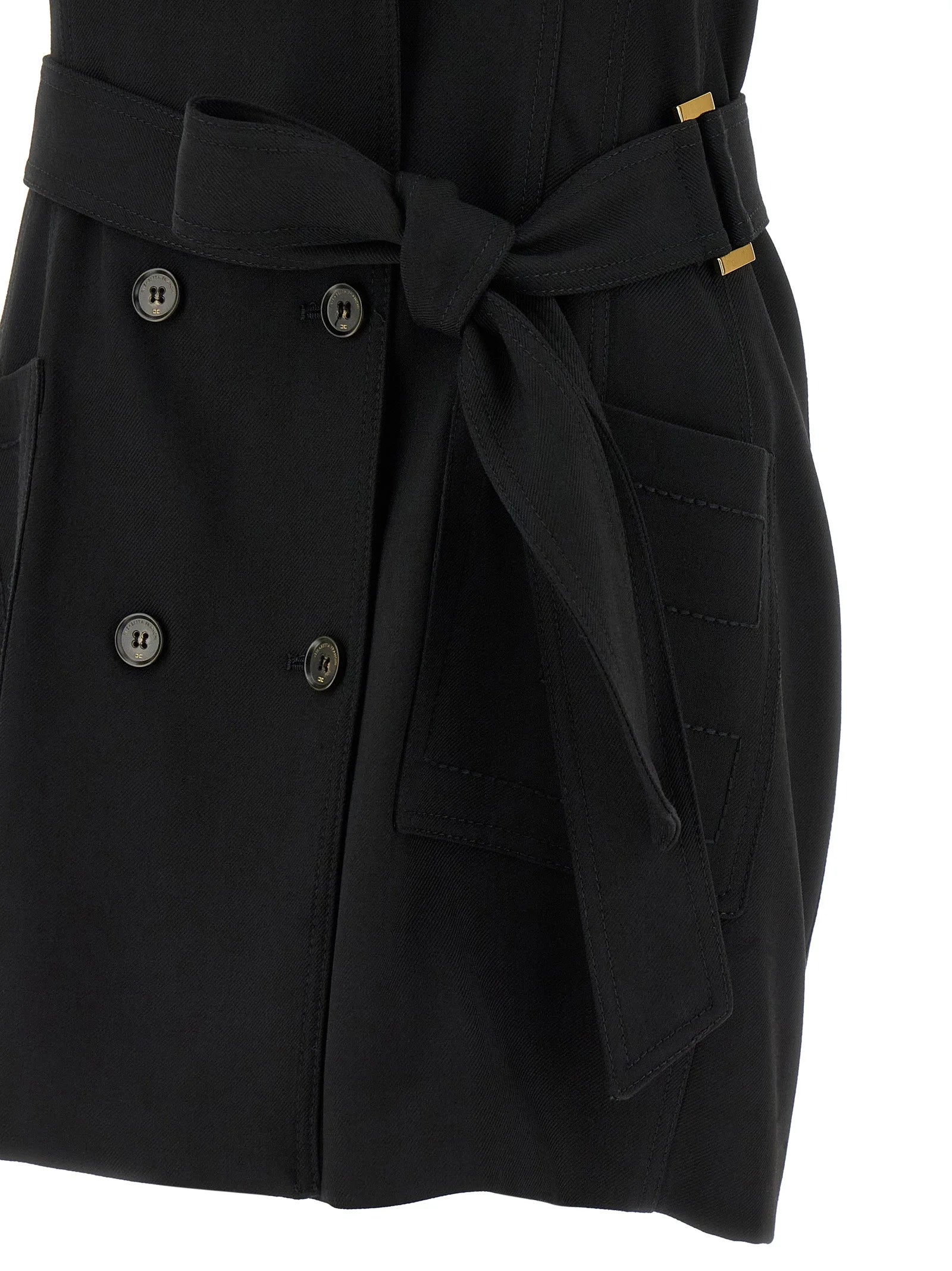 Elisabetta Franchi Black Viscose Short Dress
