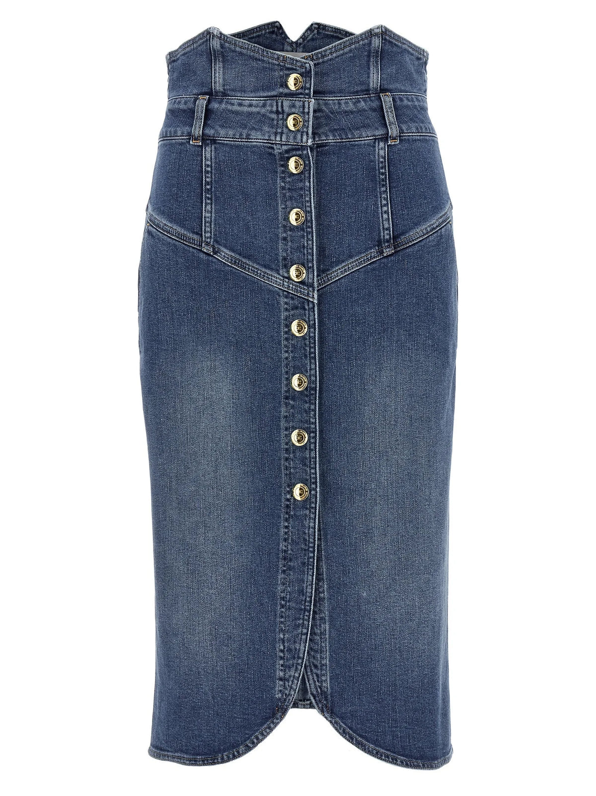 Elisabetta Franchi Blue Cotton Midi Skirt - IT42