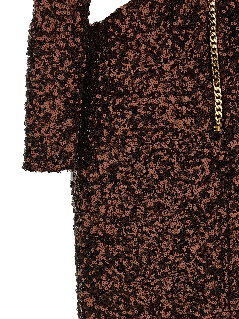 Elisabetta Franchi Brown Polyester Long Dress - IT40