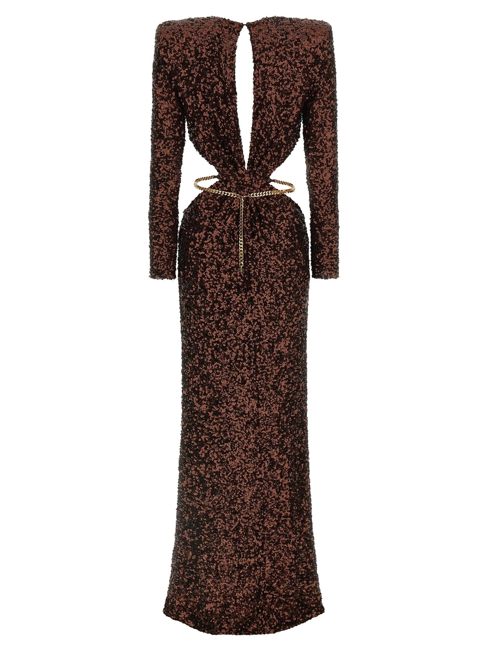 Elisabetta Franchi Brown Polyester Long Dress - IT40