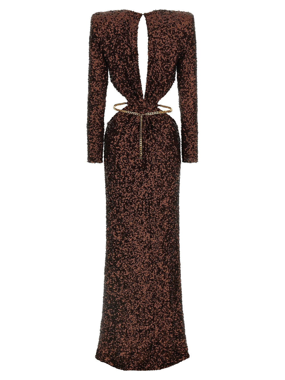 Elisabetta Franchi Brown Polyester Long Dress - IT40