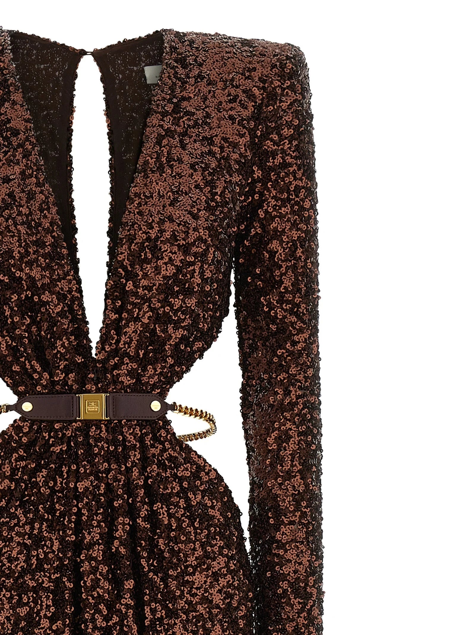 Elisabetta Franchi Brown Polyester Long Dress - IT40