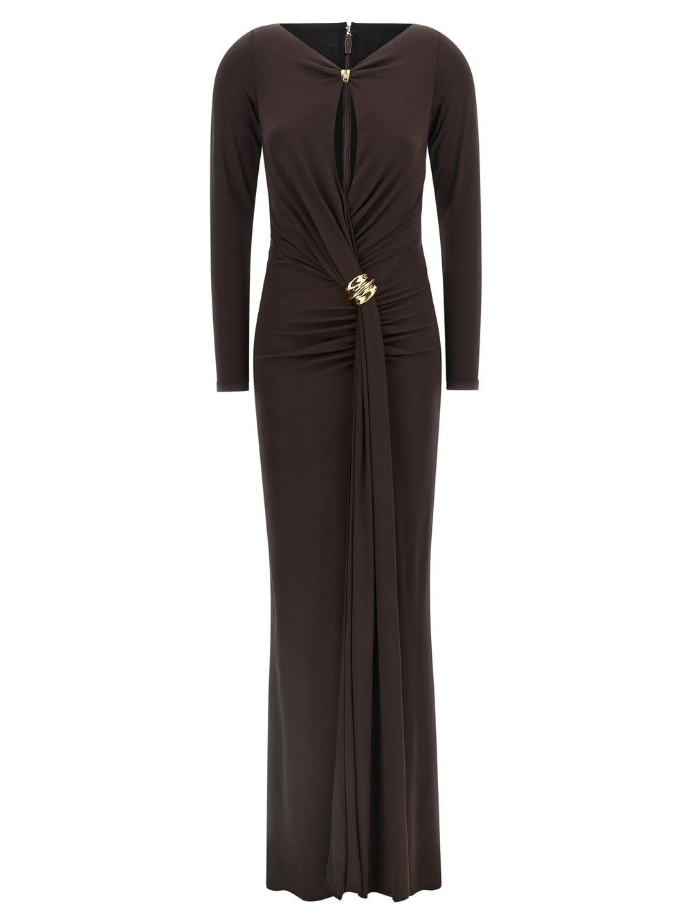 Elisabetta Franchi Brown Viscose Long Dress