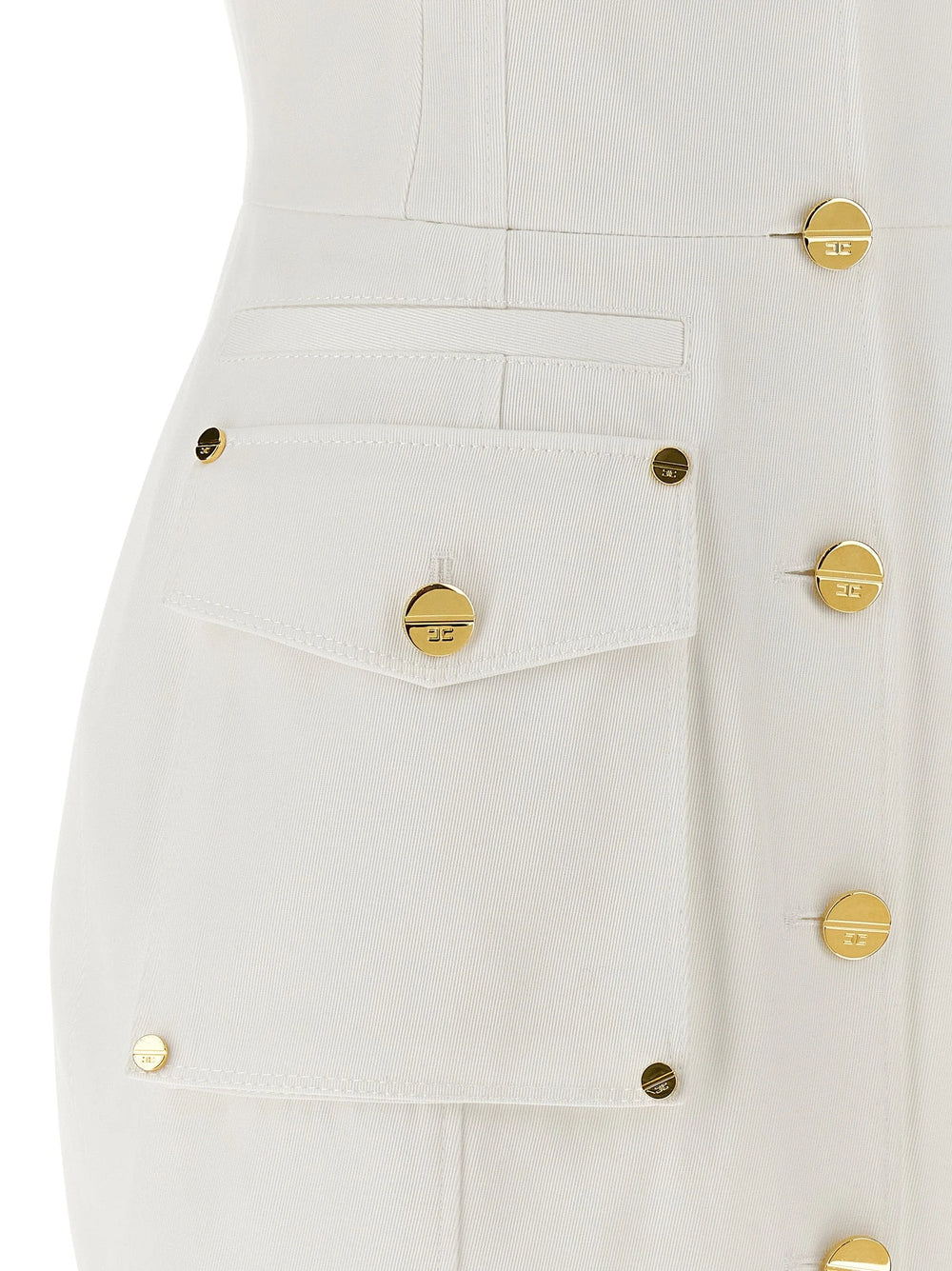 Elisabetta Franchi White Cotton Short Dress