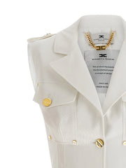 Elisabetta Franchi White Cotton Short Dress