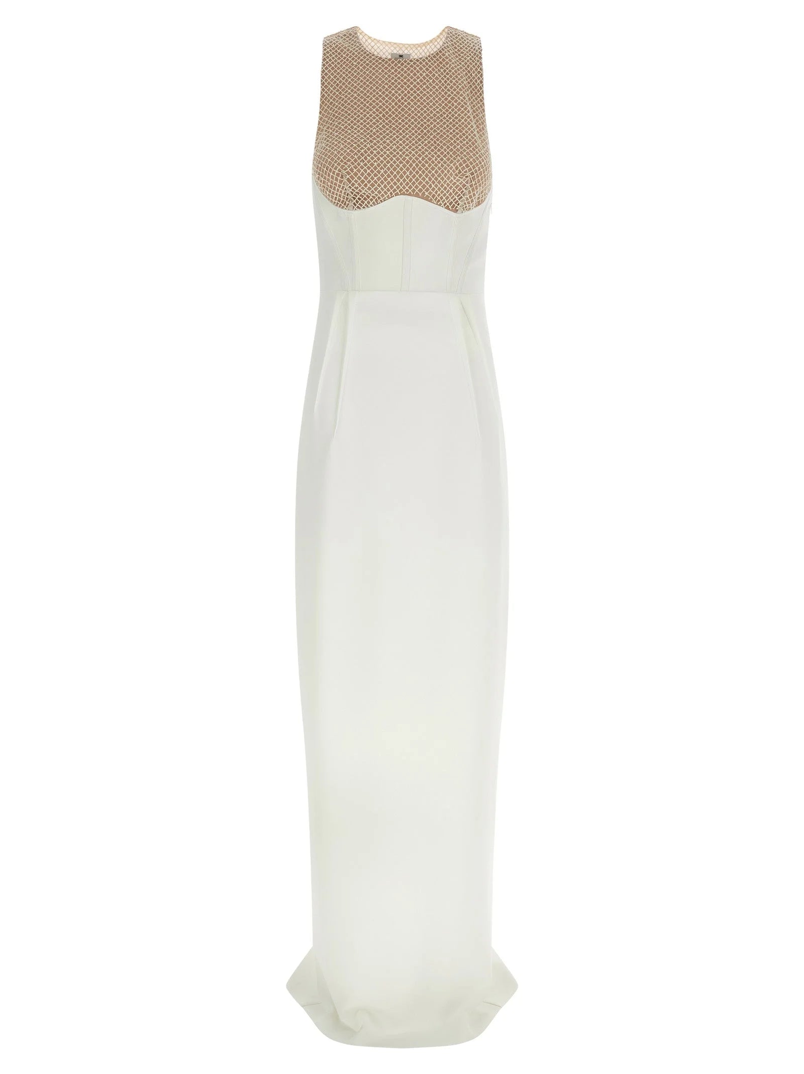 Elisabetta Franchi White Polyester Long Dress