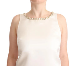 Elisabetta Franchi White Polyester Sleeveless Mini Shift Dress - IT40|S - Dresses