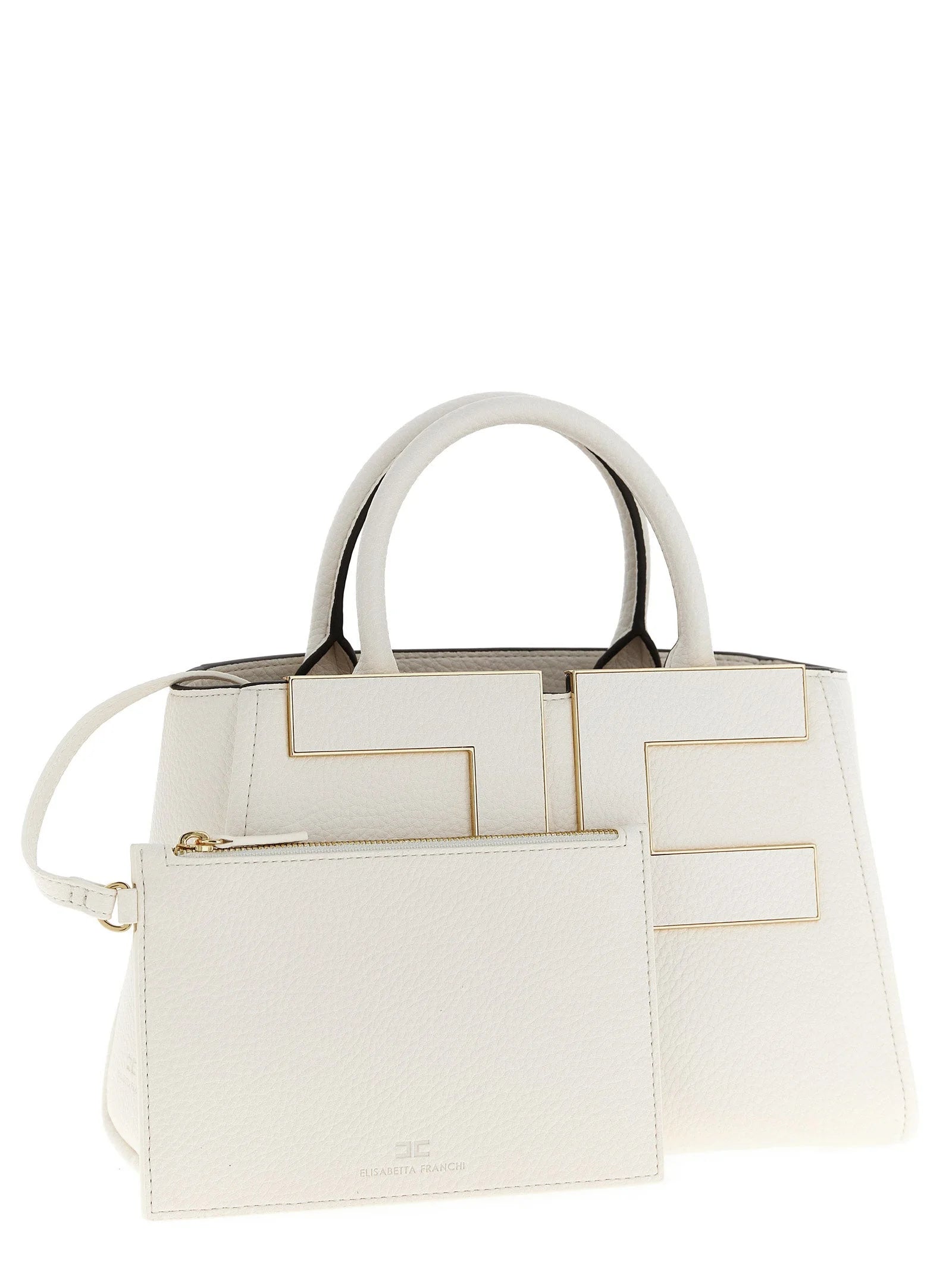 Elisabetta Franchi White Polyester Tote Bag