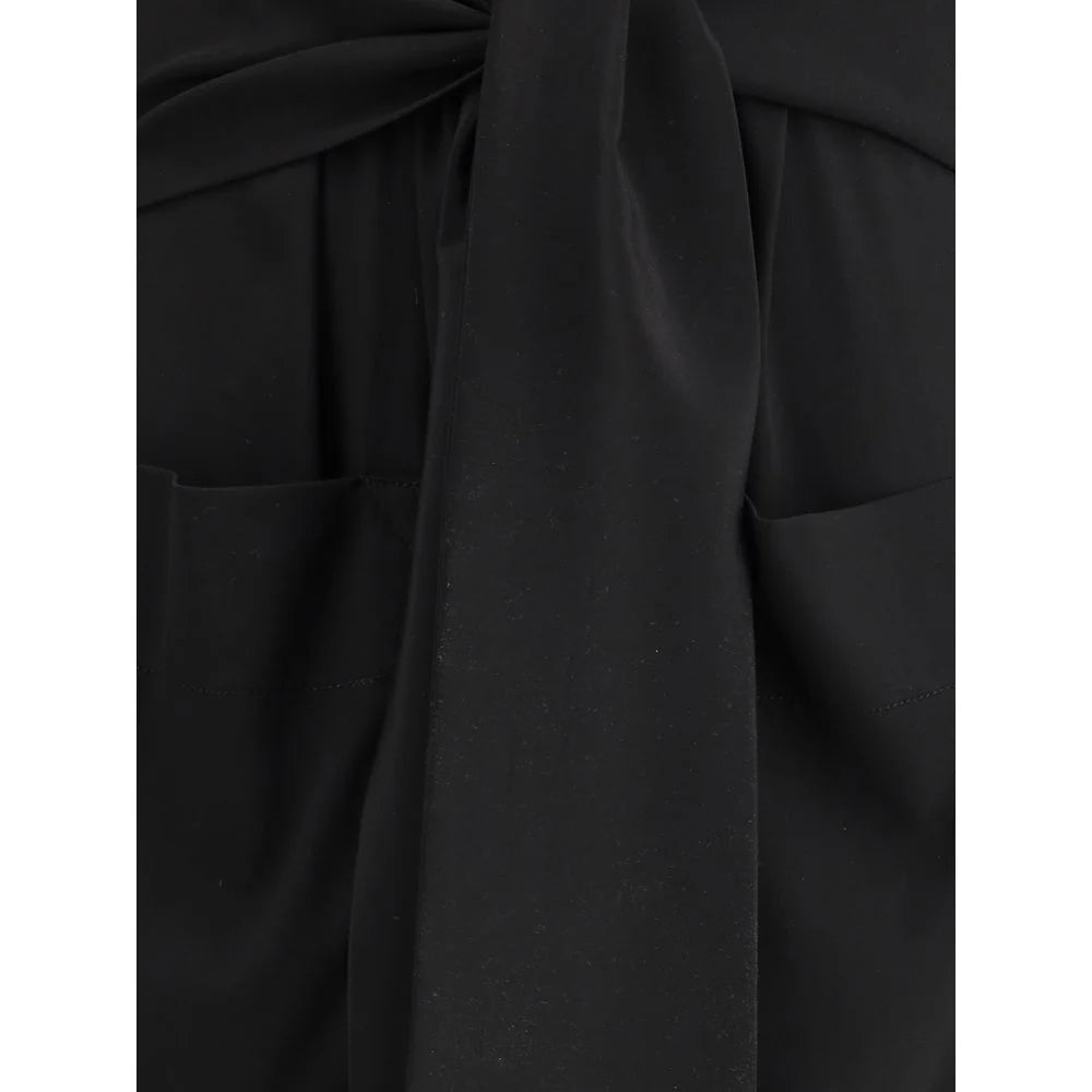 Ella Black Silk Casual Dress