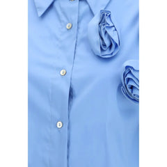 Ella Blue Cotton Pattern Shirt